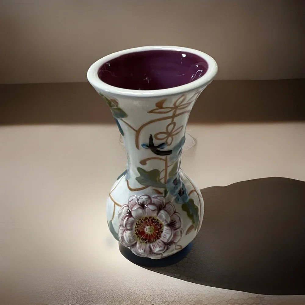 Tracy Potter Hand Painted Floral Bud Vase‎